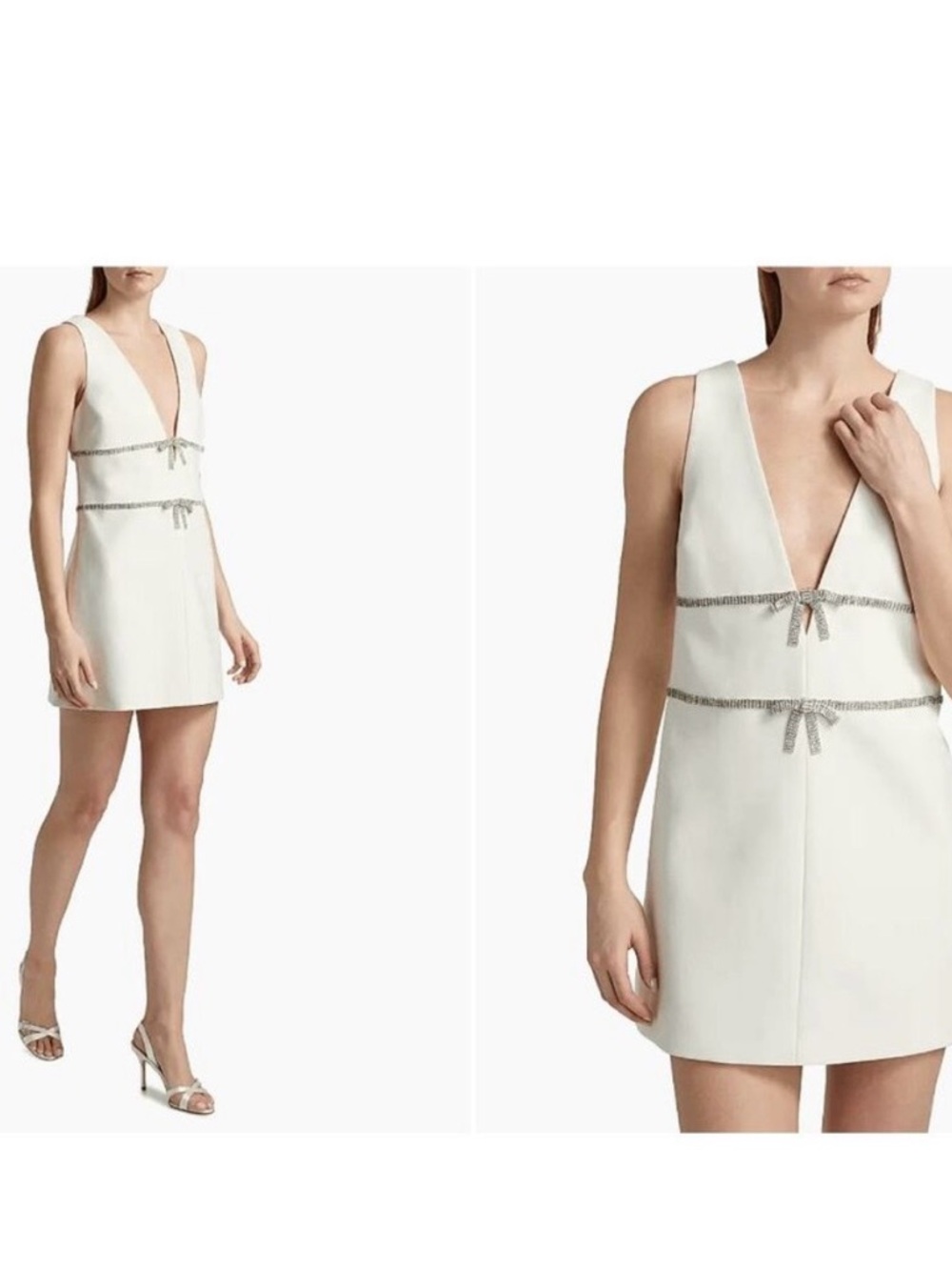 NWT Cinq à Sept Crystal Bow Mini Dress Sz 10 Cocktail Wedding Guest - Picture 8 of 15